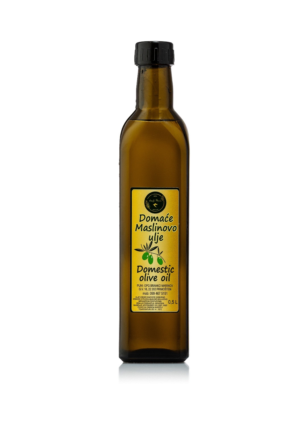 Oliwa z oliwek extra virgin 0,5L – butelka domowa